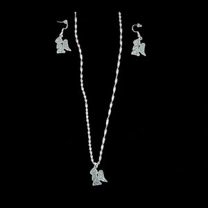 Angel necklace and earrings set